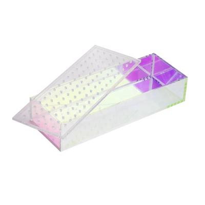 China Viable Jewelry Storage and Display Minimalist Iridescent Acrylic Jewelry Box with an Iridescent Sheen for sale