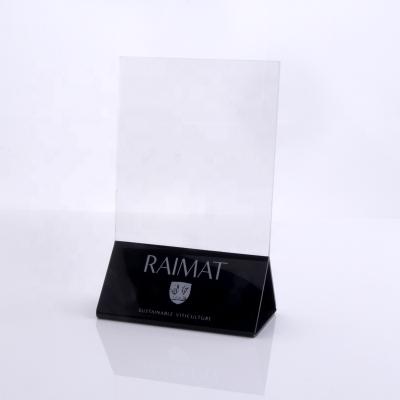 China Stylish table acrylic triangle menu holder/card holder/card holder for restaurant for sale