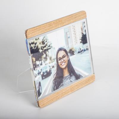 China Morden HOMESWEET Wholesale Acrylic Wood Picture Frame 5X7 Wood Desktop Memorial Picture Frame for sale