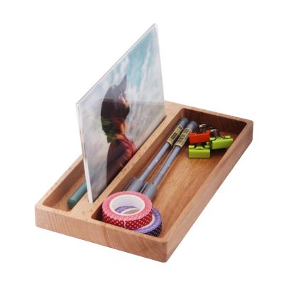 China Morden Storage Wood Decorative Acrylic Photo Tray Set Desk Frame for sale