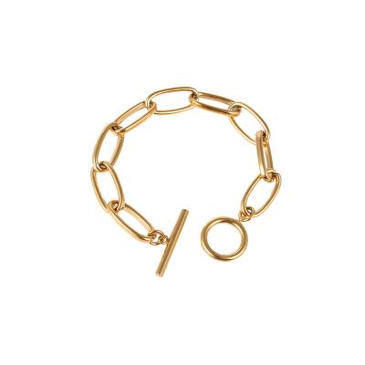 China Popular Hip Hop Hip Hop Gold Plated Miami Stainless Steel Cuban Chains Bracelet 2021 for sale