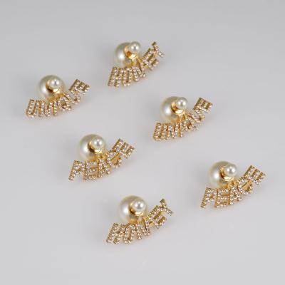 China TRENDY Fashion copper pearl ear stud earrings express HONEY PEACE UNIQUE stud earring for women WITH gold plated jewelry for sale