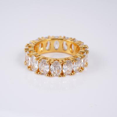 China Hiphop New Arrive Hip Hop Jewelry Micro-Inlaid Zircon Cuban Link Chain Engagement Rings for sale