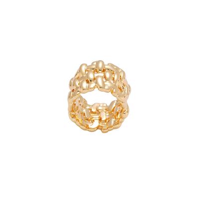 China Hiphop Top Selling Hip Hop Jewelry Big Gold Plated 17MM Inch Wide Brass Rings for sale