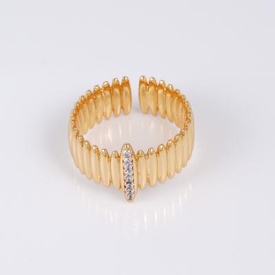 China Hiphop Adjustable 18K Gold Plated Brass Jewelry Stylish Hip Hop Finger Rings for sale