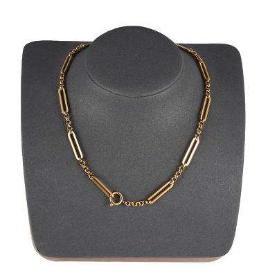 China Popular Hip Hop Design 18k Gold Plated Stainless Steel Paper Clip Chain Necklace 2022 for sale