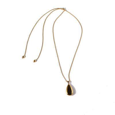 China Hip Hop Fashion Gold Plated Adjustable Smooth Teardrop Necklace For Women Jewelry Gifts 2022 for sale