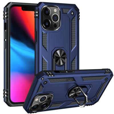 China iPhone 13 Pro Max Pro Shockproof Hybrid Hard Soft Shockproof Phone Case PC TPU Ring Kickstand Back Cover For for sale