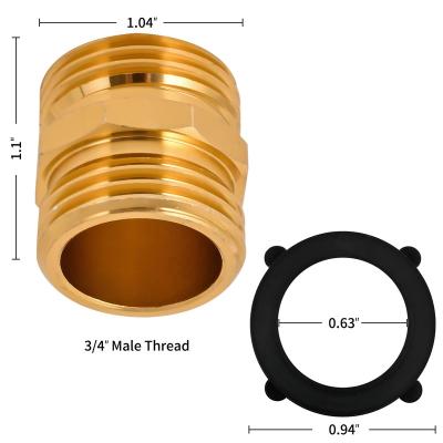 China Hose Lines Connect 3/4 Hose Fittings Water Hose Connectors Aluminum Quick Connectors Double Brass Plated Male Gardening For Reels for sale