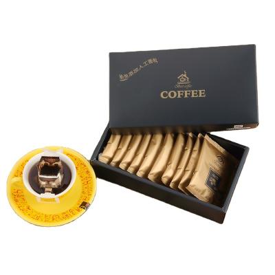 China Hot Sale Caffeinated Black Gold House Blend Drip Ground Special 100% Arabica Coffee Valentine's Day Gift Box Coffee Powder for sale