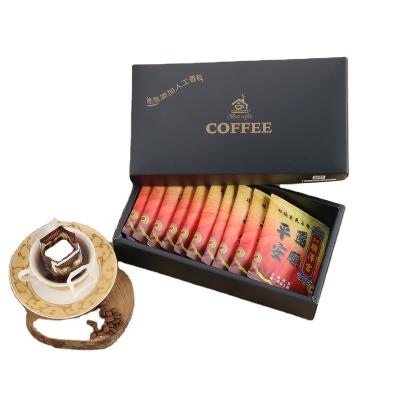 China Hot Selling Caffeinated Instant Coffee Gold House Blend Black Drip Ground 100% Arabica Coffee Christmas Limited Gift Box for sale