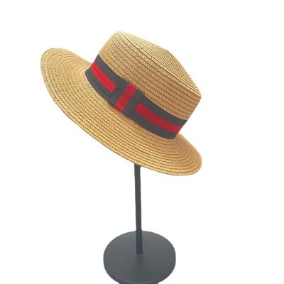 China Striped Japanese hat men's and women's sun protection straw hat British UV brim large hat for sale