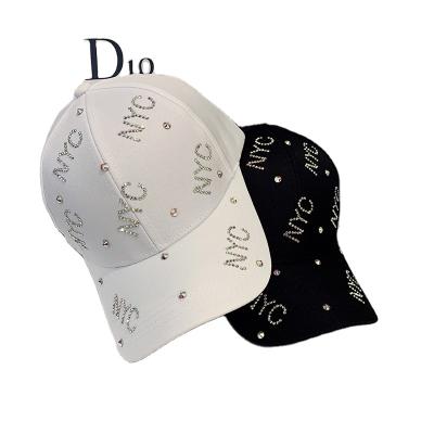 China JOINT Wholesale Hot Sale Bling Bling Rhinestone Baseball Sports Fashion Girls Hat NYC Bright Diamond Hat for sale