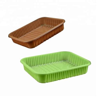 China PE/PS Fresh Meat Tray Disposable Supermarket Food Container Durable Vending Plastic Tray for sale