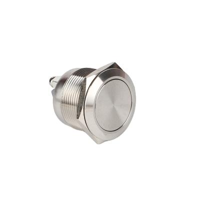 China HUSA 22mm Push Button Switch Metal Push Button Switch IP65 IK09 Waterproof Brass Nickel Plated Momentary On-Off Switch Knob for sale