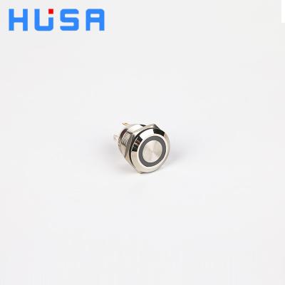 China J-Pin Momentary Flat Round Main Push Button Terminal Switch 19mm Metal IP67 Waterproof Push Button Switch IP67 for sale