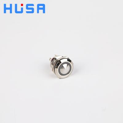 China Momentary Switch Ring LED Switch Button 19mm Diameter Metal Illuminated Momentary Push Button Switch 1NO for sale