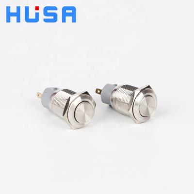 China 3pin IP67 1NO1NC SPDT 12v 24v 220V Multipurpose Waterproof 16mm Momentary Flat Round Head Or High Round Head Self Locking Push Button Switch for sale