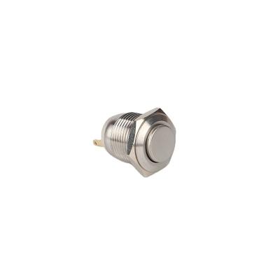 China HUSA Stainless Steel Head 2 High Terminal 16mm 1NO Latching Metal Waterproof And Rustproof Push Button Switch for sale