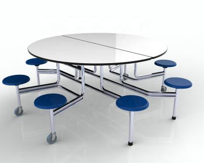 China School Canteen Modern Mobile Folding Table And Chair For Cafeteria for sale