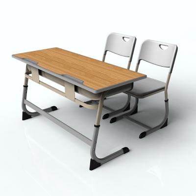 China Modern Cheap Price Height Adjustable School Chair And Desk For Classroom High School for sale