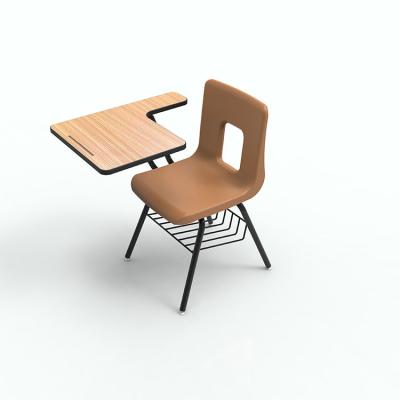 China Cheap Modern Plastic Metal Lecture School Shelf Student Chair With Tablet for sale