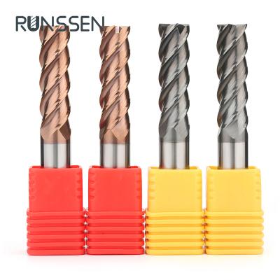 China good quality hot selling 4 flute carbide 4-20 mm 4 flute flat cnc cutting tool end mills for sale