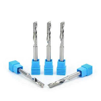 China Solid Acrylic CNC Milling Cutter Carbide 1 Spline 1 Flute Cutter Tools for Plastic and Acrylic for sale