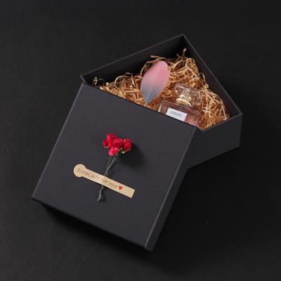 China TaiYi Wholesale Black Gift Box Materials Recycled Jewelry Cardboard Paper Custom Luxury Gift Box for sale