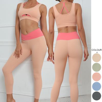 China China Yiwu Factory Wholesale Sexy Breathable Women Yoga Wear Rose Sports Suit Yoga Sport Sets for sale