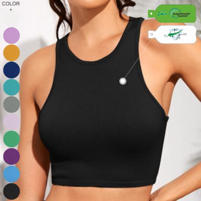 China Breathable Custom Athletic Hollow Out Sports Bra Yoga Top Women's Gym Wear Fitness Yoga Bra for sale