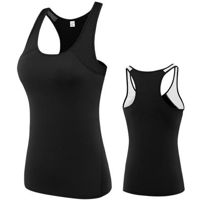 China Casual Women's Fitness Shirt Breathable Yoga Shirt Off Shoulder Sports Tank Top Gym Training Sports Vest for sale