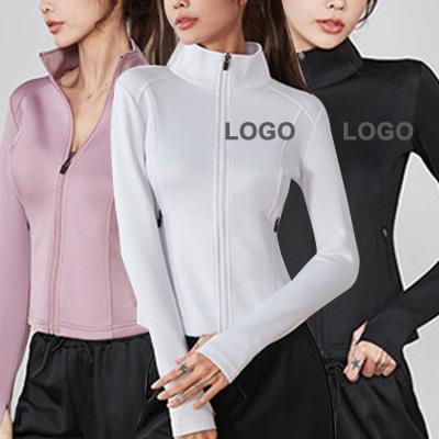 China Spring And Autumn Zipper Long Sleeve Sport New Breathable Quick Dry Coat Yoga Slimming Wear For Women. for sale