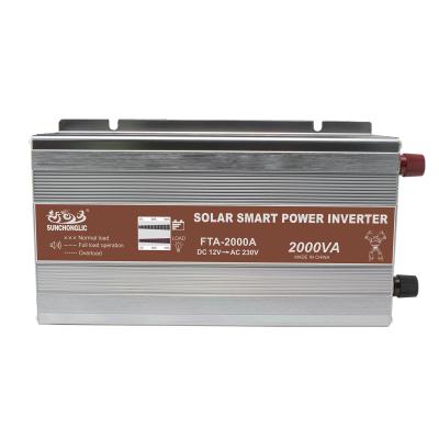 China 5V USB Output AC 12v 220v 2000w Sunchonglic 2kw DC Modified Smart Sine Wave Solar Power Inverter for sale