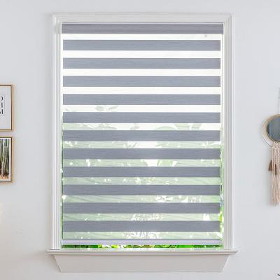 China CLASSIC Plug and Play Blackout Zebra Blinds Full Driven Shading Cloth Day and Night Shading for sale