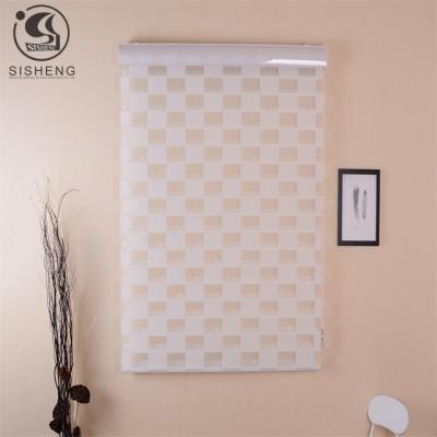 China Beautiful design durable horizontal motorized light filtering square shangrila blinds window curtain for sale