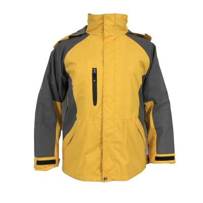 China OEM Polyester PU Coating Winter Snowboard Breathable Windproof Jacket Yellow Waterproof Ski Jacket for sale