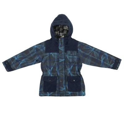 China OEM Kids Camouflage Anti-wrinkle Spandex Cotton Filling Custom Winter Jacket Kids Blue Winter Down Coat for sale