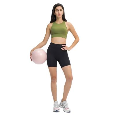 China Breathable Gym Fitness Sets Woman Clothes Custom Workout High Waist Active Wear Set Cycling Live Fit Shorts Pantalones Gaiters Yoga Pants for sale