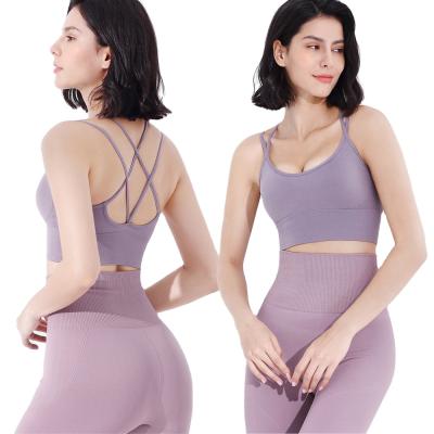 China Wholesale Custom Plus Size Yoga Wear Fitness Tops Slim Fit Gym 2-Piece Yoga Set Women Fitness Clothing Tracksuit Women Fitness Bra for sale