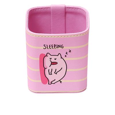 China Eco-Friendly Flourish Customizes Pink Pen Holder For Office Cat Pen Holder Brush Pot for sale