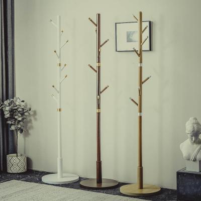 China Hot Sale Nordic Modern Design Convertible Floor Entrance Hallway Standing Wooden Coat Rack for sale