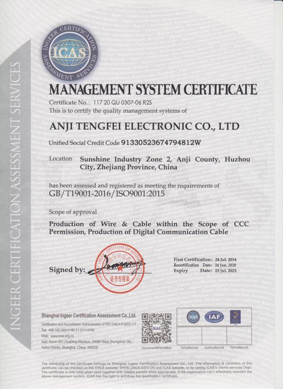 ISO9001 - Anji Tengfei Electronic Co., Ltd.