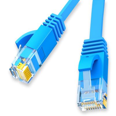 China Telecommunication connector rj45 LSZH PVC cat5e cat6 cat6a jumper cable UTP flat flat patch cord for sale