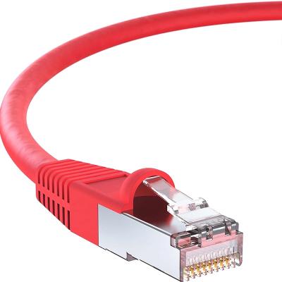 China Telecommunication Double Shielded Bare Copper RJ45 SFTP CAT7 Ethernet Jumper Cable Patch Cord for sale