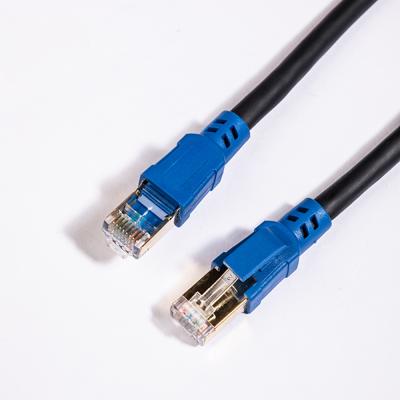 China Telecommunication shielded Ethernet network cable SFTP SSTP 24AWG bare copper PVC LSZH outdoor cat8 patch cord for sale