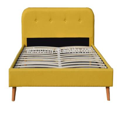 China Morden Fabric Yellow Single Elegant Bed For Bedroom Furniture for sale