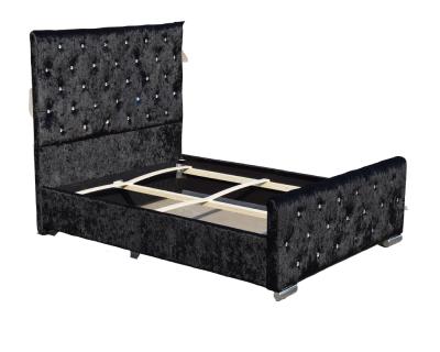 China Morden bedroom furniture for sale finest quality crushed velvet fabric bed for sale