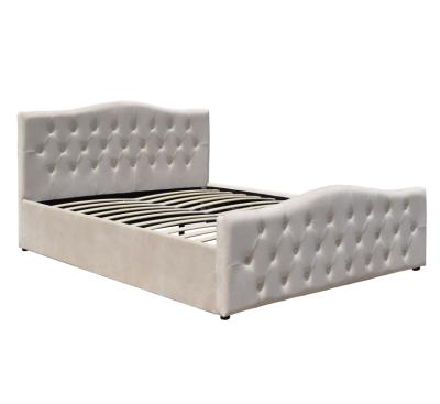 China Storage OEM Factory Hotsale Customized Button Tufted Fabric Arched Gas Lift Headboard Upholstered Platform Storage Bed for sale