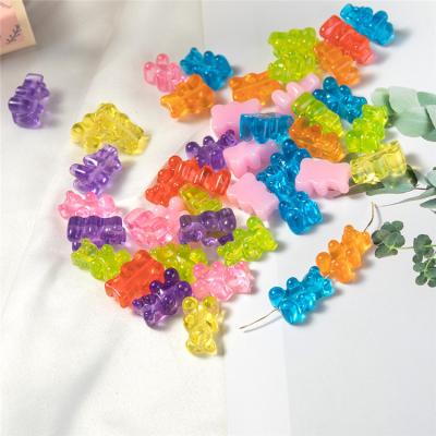 China Hot Selling Fashion Colorful PS Bear Acrylic Resin Bear Beads DIY Bracelet Necklace Wholesale Gummy Jewelry for sale